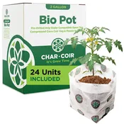 Char Coir - 2-Gal BioPot 100% RHP Certified Compressed Coco Coir Soil Amendment in Fabric Pot