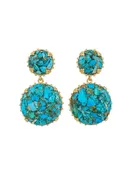 The "Turquoise Bloom" Mosaic Turquoise Drop Earrings
