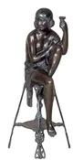 Art Deco Nouveau Girl Female bronze sculpture statue