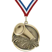 2.25" Cheerleading Mega Medal – Gold, Silver & Bronze with 30 Ribbon Options
