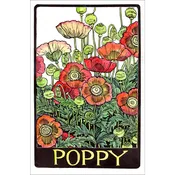 Poppy woodblock print by Mary Azarian — Artisans Hand Craft Gallery
