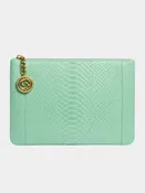 Amsterdam Italian Python Leather Handbag Green