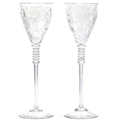 #18389 - Art Deco Crystal Water Goblets Set of 16 Extra Tall