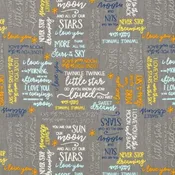 All Our Stars Words Grey 82583-994 By Wilmington Prints