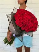 100 + Long stem Red Rose Bouquet 80cm