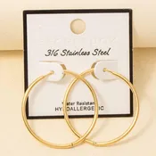 Stainless Steel Thin Hoop Earrings