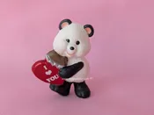 1992 Vintage Merry Miniatures Panda with Chocolate Heart