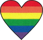Embroidered Patch - 3" Rainbow Heart - LGBT Gay Pride Love