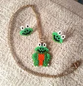 Necklace And Ear Rings Set – Miyuki Frogs (TO)