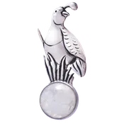 Quail in the Grass Pin