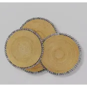 Mode Living Shell Placemats Set with Gorgeous Woven Fringe