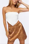 Abstract Print Tulip-Hem Mini Skirt