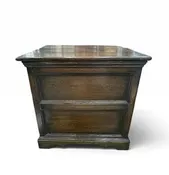 18thc. wooden storage chest w/lid, 21.5H. 22W. 17D.