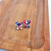 Bow Studs - Red, White & Blue // Patriotic Earrings, 4th of July