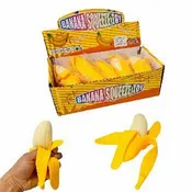 5" Peeled Banana Squish Toy Asst-12pcs PDQ