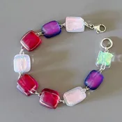 Berry Picking Bracelet | Handmade Fused Dichroic Glass Jewelry | Alison Thibault Maine — WindHorse Arts