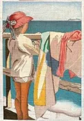 AP4111 CHILD AT THE BEACH by Alice Peterson