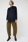 Ali Golden Button Down Oversized Shirt in Navy