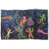 1999 “Vibrancy in Movement” Neo Expressionist Folk Art Painting on mixed media by Julie Hermoso