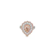 1ct Pink & White Pear-Shape Diamond Ring