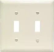 2 Toggle Wall Plate 2 Gang Almond
