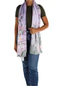 100% Silk Scarf -  Floral Print - SILK2504