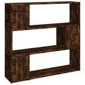 Book Cabinet Smoked Oak Engineered Wood Medium Book Cabinet