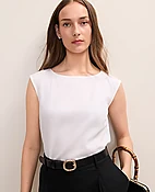 Boatneck Top in Linen Blend