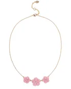 Blue Soft Touch Flower Short Necklace