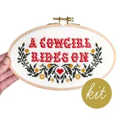 A Cowgirl Rides On Embroidery Kit