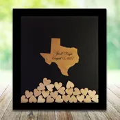 Drop Box Guest Book Frame with Texas Wooden Insert