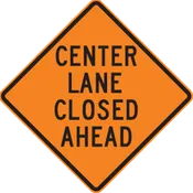 Center Lane Closed Ahead (RUS)
