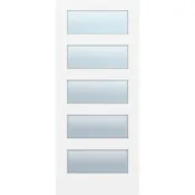 100″ Tall Modern 5-Lite Primed Barn Door Slab
