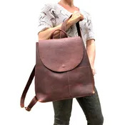 Large Brown Leather Backpack Rucksack, School Work Computer Backpack