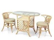 Borneo Dining Room Set of 3 pieces, Natural color