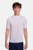 140's Silk Cashmere Short Sleeve Crew Ivory