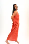 Divka Orange Linen Dress — Au Ciel