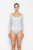Chloe-Mesh CV-Silver/Long-Sleeves