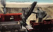 Buford Wyoming Loading Sherman Gravel Steam Shovel Vintage Postcard AA78390