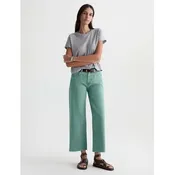 AG SAIGE WIDE LEG CROP IN SULFUR WASHED JADE