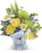Teleflora's Joyful Blue Bear Bouquet
