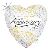 18" ANNIVERSARY HEART BALLOON — Flor De Monterey