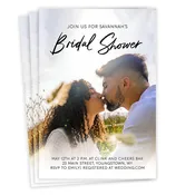 Black Script on Full Photo Bridal Shower Invitation