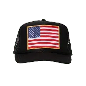 American Flag Patch Trucker Hat