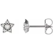 14K Gold 1/10 CTW Diamond Star Earrings