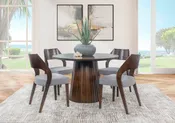 Holt Espresso 5 Piece Round Dining Set with Wood Back Chairs