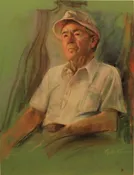 Retired man in a tan hat