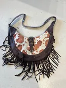 Brown Cow Western Purse