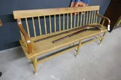 I have 2 8 foot deacons benches circa 1850 from The Advent Church in Danbury New Hampshire they have their original yellow paint and are in excellent condition 500 each