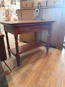 Charming Antique Accent Table - Elegant Wood Finish & Carved Legs — Simply Rescued